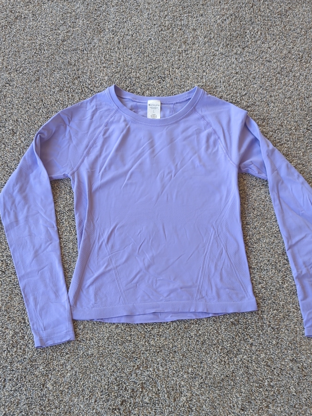 Athleta Momentum Long Sleeve Sport Length Tee - Purple S
